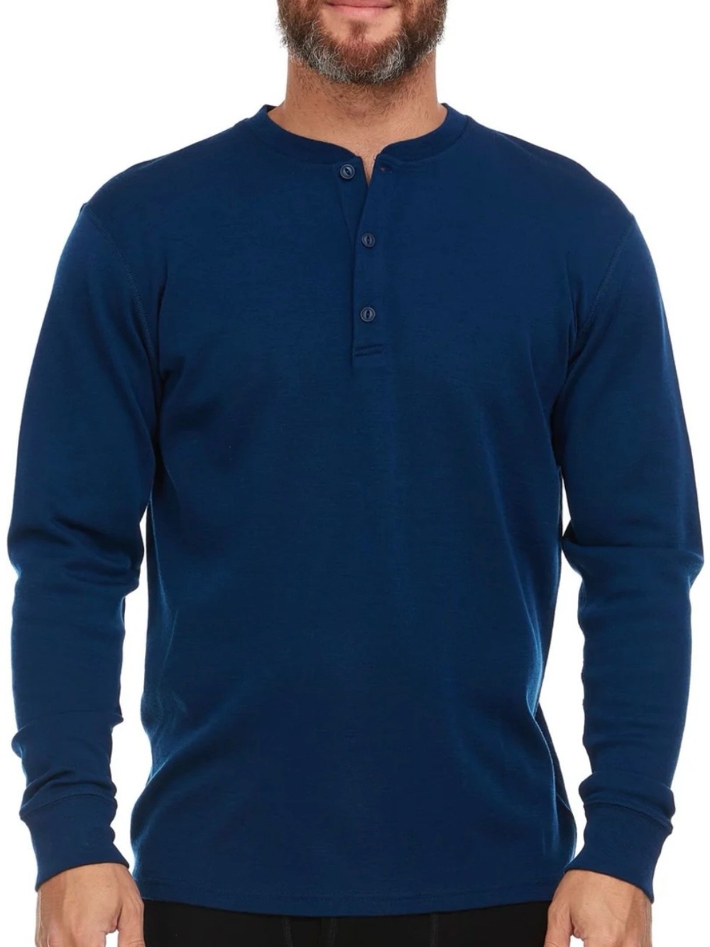 St. John's Bay Navy Long-Sleeve Henley with Chest Accent